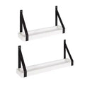 (Set of 2) 5" x 10" Sudbury Wood and Metal Wall Shelf Set White/Black - Kate & Laurel All Things Decor: Modern Floating Storage