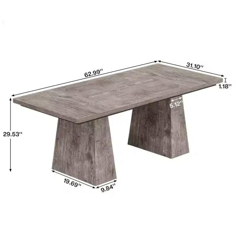 Tavolo da Pranzo Rustico da 160 cm | 6 Posti | Gambe Affusolate | Capacità 113 kg | Multiuso