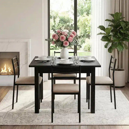 Tavolo da Pranzo Quadrato Rustico da 100 cm | Piano in Rovere Spaccato | Gambe in Legno Massello | 4 Posti | Multiuso
