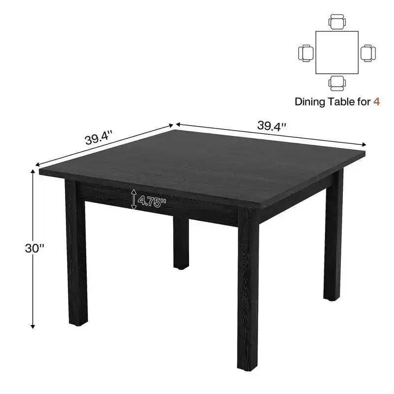 Tavolo da Pranzo Quadrato Rustico da 100 cm | Piano in Rovere Spaccato | Gambe in Legno Massello | 4 Posti | Multiuso