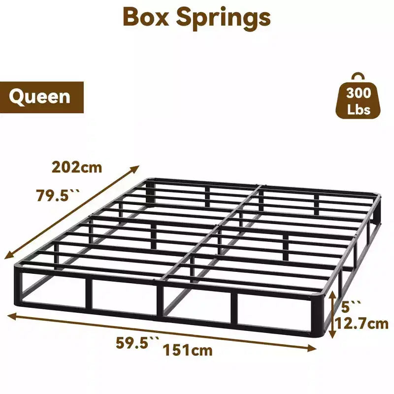 Struttura Letto Matrimoniale Queen Size in Acciaio e Rete a Doghe | 13 Doghe | Silenziosa | Facile da Montare
