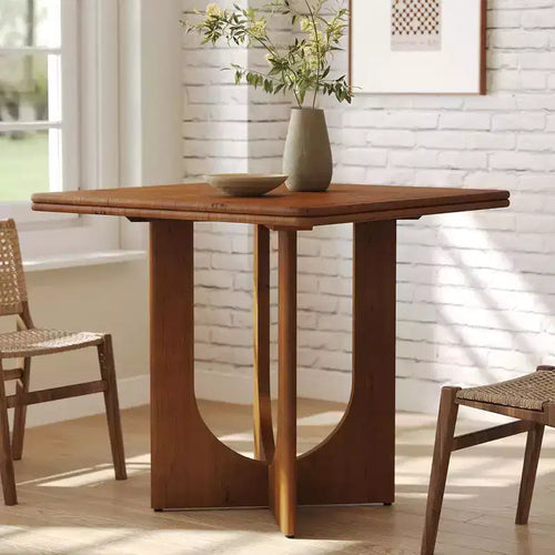 Lantine Wooden Square Dining Table for 2-4 People, 31.5 inch Small Dinner Table for Dining Room, Kitchen, Small Space