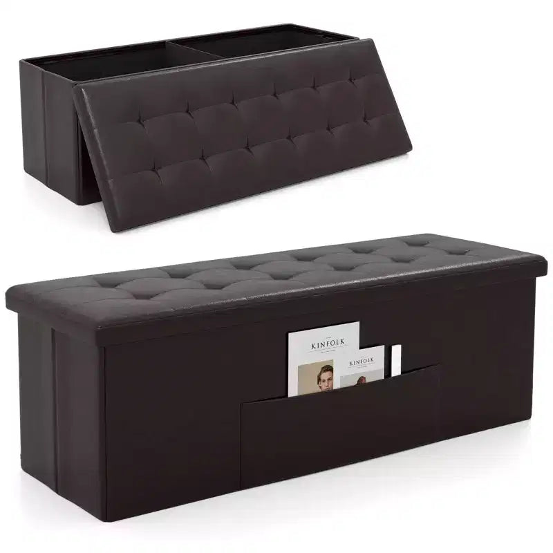 Panca contenitore pieghevole da 43 pollici | 144 litri | Pelle PU | Capacità 300 kg | Vari colori