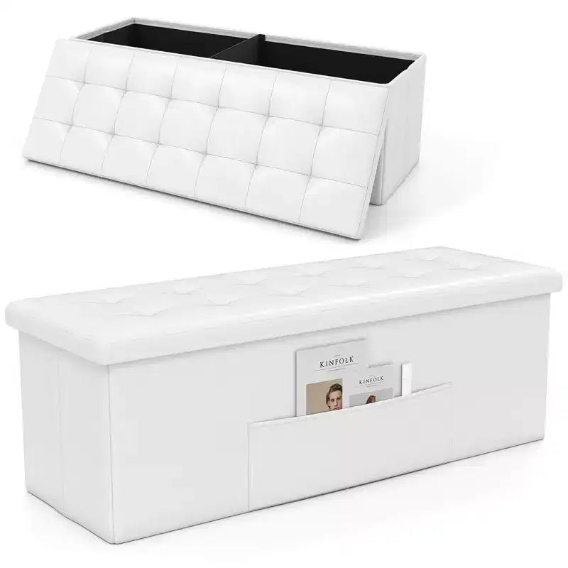 Panca contenitore pieghevole da 43 pollici | 144 litri | Pelle PU | Capacità 300 kg | Vari colori