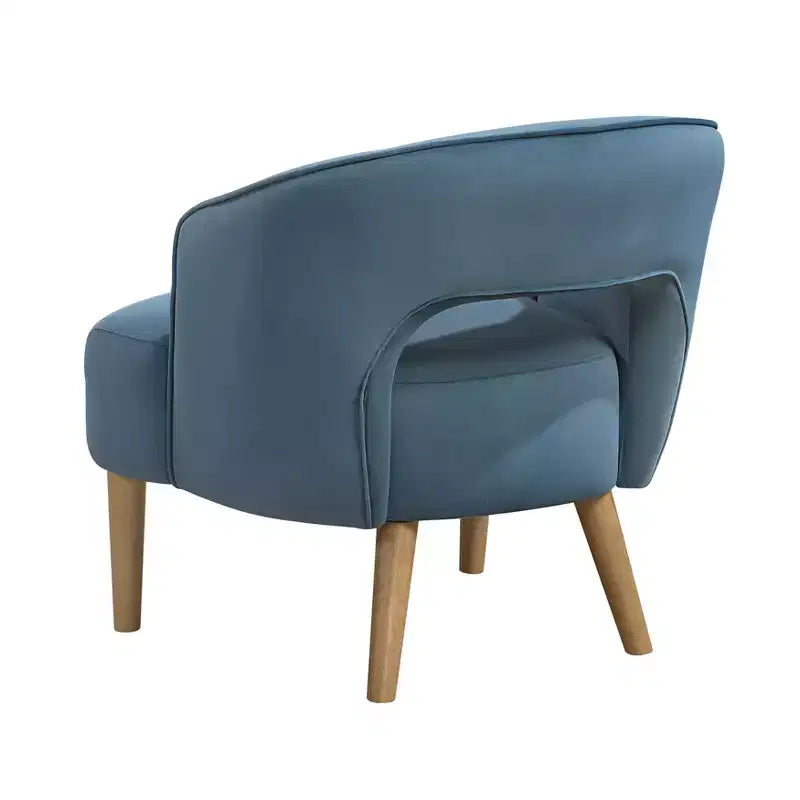 Poltrona moderna a botte rivestita in velluto | Struttura in legno | Capacità 136 kg
