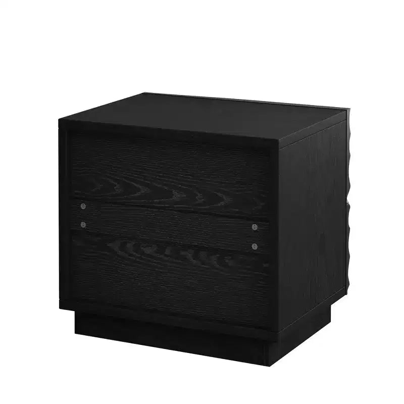 Comodino a 2 cassetti | Pino e legno di frassino | Guide metalliche silenziose | Top da 50 kg | Camera da letto