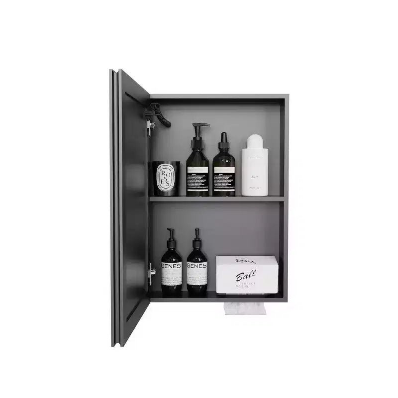 Mobiletto a specchio da bagno da parete 16x22 | Anti-appannamento | Luce LED | 2 Ripiani