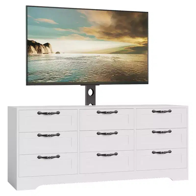 Mobile TV con supporto per TV da 32-85 pollici | Cassettiera a 9 cassetti | Legno ingegnerizzato | Capacità 75 kg