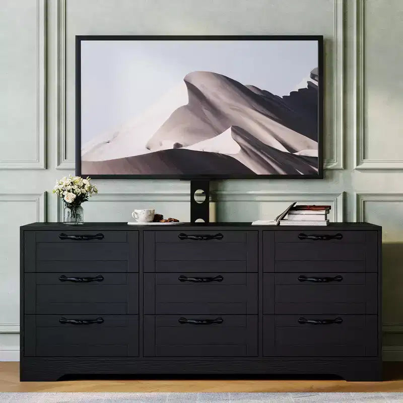Mobile TV con supporto per TV da 32-85 pollici | Cassettiera a 9 cassetti | Legno ingegnerizzato | Capacità 75 kg