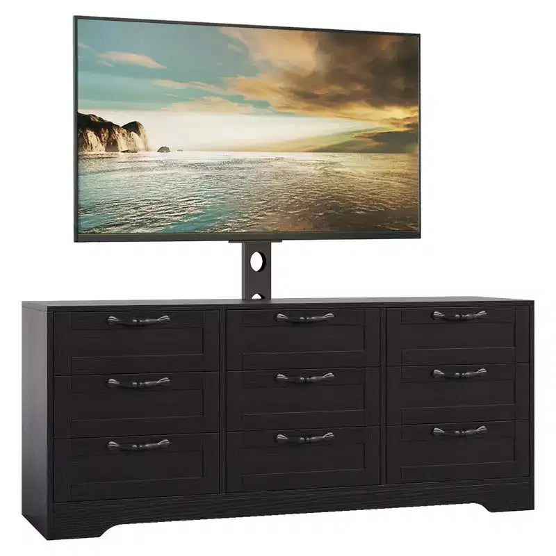 Mobile TV con supporto per TV da 32-85 pollici | Cassettiera a 9 cassetti | Legno ingegnerizzato | Capacità 75 kg