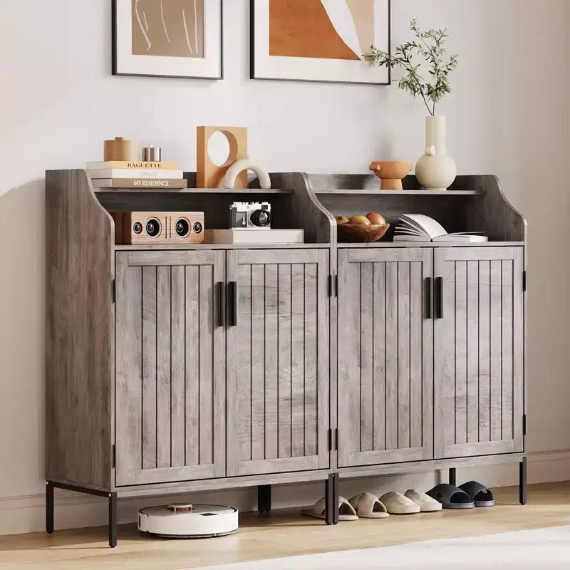 Scarpiera a 4 ripiani | 3 ripiani regolabili | 24 paia | Design sottile | Ingresso