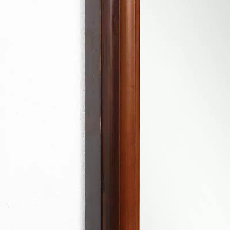 Specchio da parete rettangolare arrotondato moderno | Cornice in legno di pino | 43,3 A x 23,62 L | Marrone