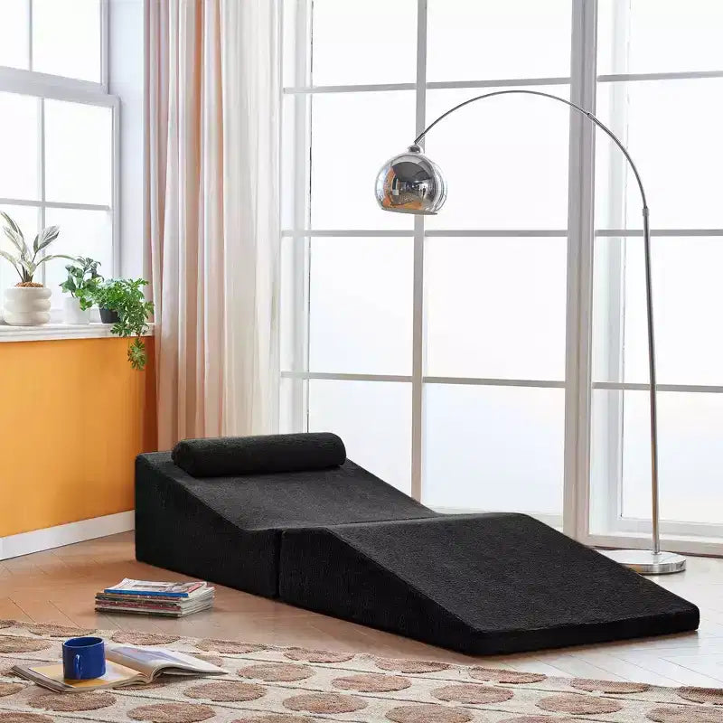 Divano letto futon pieghevole in spugna ad alta densità | Chaise Longue | Cuscino removibile | Nessun assemblaggio