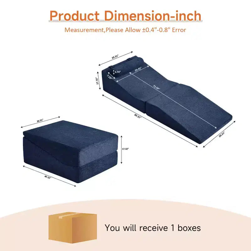 Divano letto futon pieghevole in spugna ad alta densità | Chaise Longue | Cuscino removibile | Nessun assemblaggio