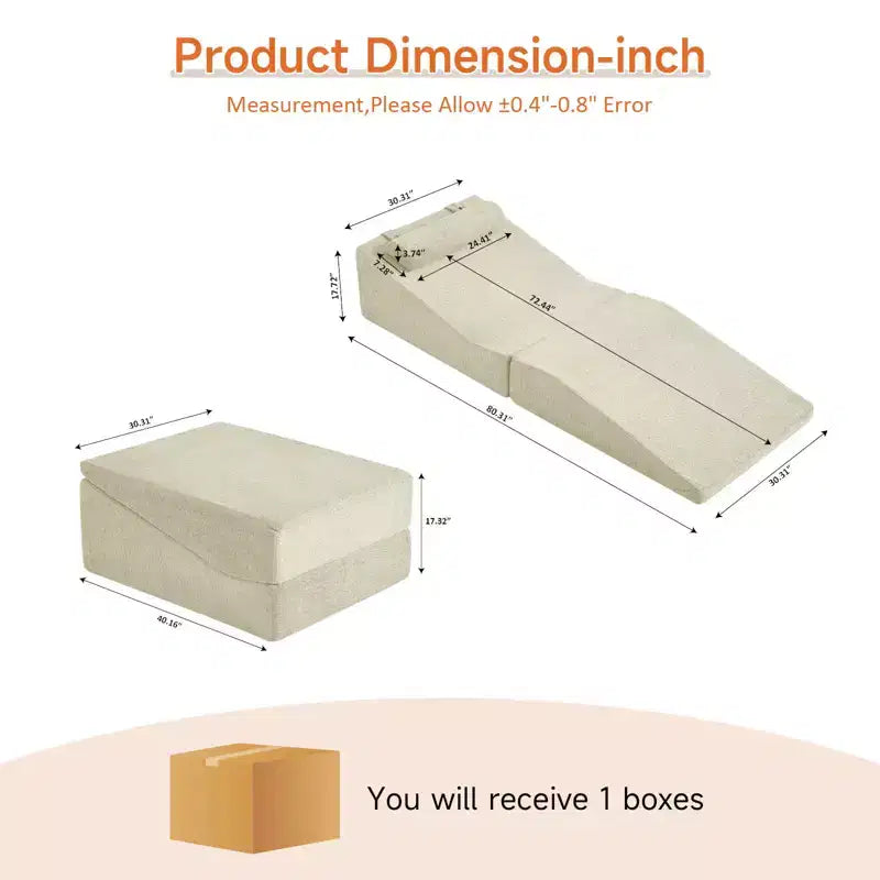 Divano letto futon pieghevole in spugna ad alta densità | Chaise Longue | Cuscino removibile | Nessun assemblaggio