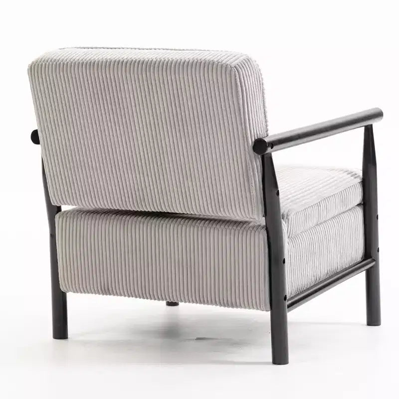 Poltrona Mid-Century Modern | Sedile con Contenitore Nascosto | Cuscino Lombare | Portata 113 kg | Velluto a Coste