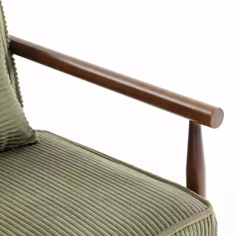 Poltrona Mid-Century Modern | Sedile con Contenitore Nascosto | Cuscino Lombare | Portata 113 kg | Velluto a Coste
