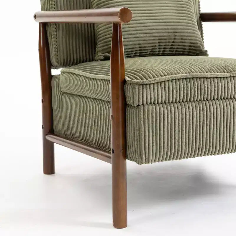 Poltrona Mid-Century Modern | Sedile con Contenitore Nascosto | Cuscino Lombare | Portata 113 kg | Velluto a Coste