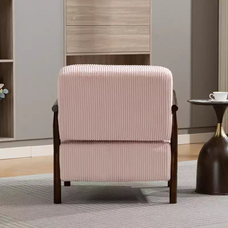 Poltrona Mid-Century Modern | Sedile con Contenitore Nascosto | Cuscino Lombare | Portata 113 kg | Velluto a Coste