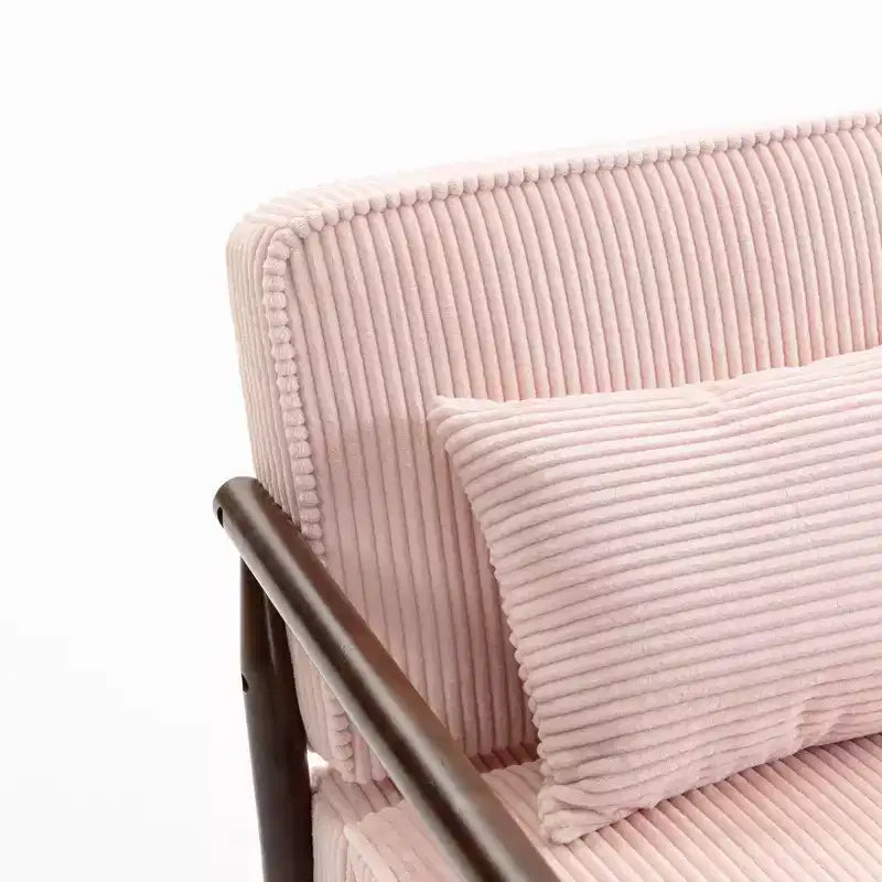 Poltrona Mid-Century Modern | Sedile con Contenitore Nascosto | Cuscino Lombare | Portata 113 kg | Velluto a Coste