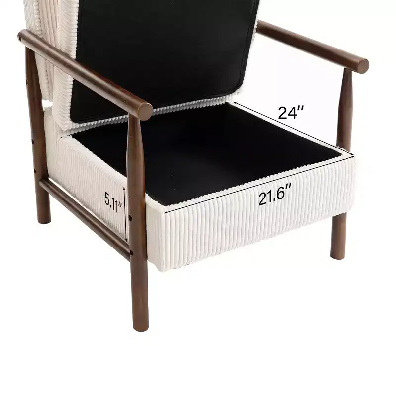 Poltrona Mid-Century Modern | Sedile con Contenitore Nascosto | Cuscino Lombare | Portata 113 kg | Velluto a Coste