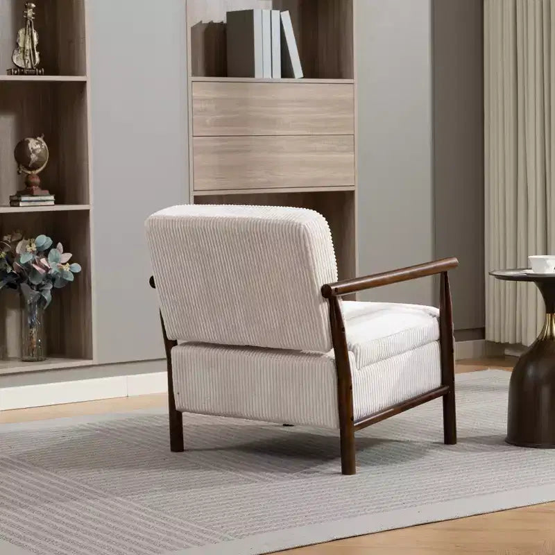 Poltrona Mid-Century Modern | Sedile con Contenitore Nascosto | Cuscino Lombare | Portata 113 kg | Velluto a Coste