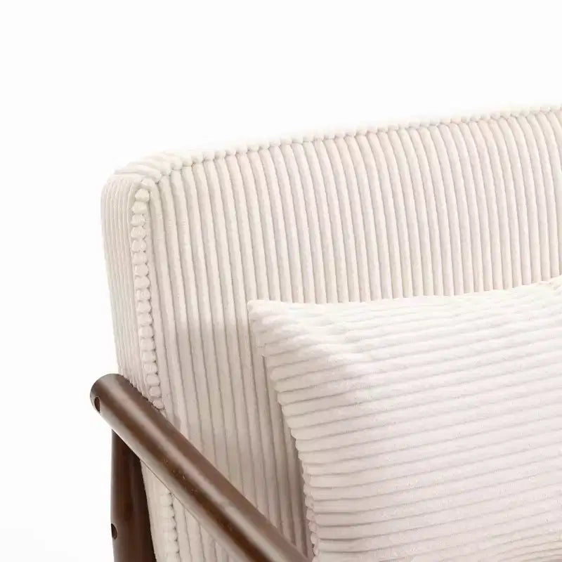 Poltrona Mid-Century Modern | Sedile con Contenitore Nascosto | Cuscino Lombare | Portata 113 kg | Velluto a Coste