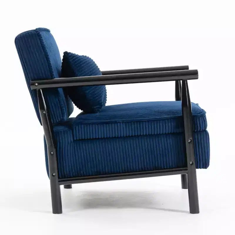 Poltrona Mid-Century Modern | Sedile con Contenitore Nascosto | Cuscino Lombare | Portata 113 kg | Velluto a Coste