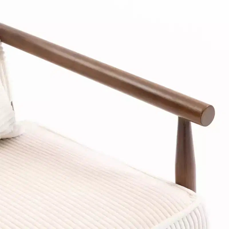 Poltrona Mid-Century Modern | Sedile con Contenitore Nascosto | Cuscino Lombare | Portata 113 kg | Velluto a Coste