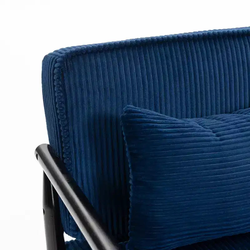 Poltrona Mid-Century Modern | Sedile con Contenitore Nascosto | Cuscino Lombare | Portata 113 kg | Velluto a Coste