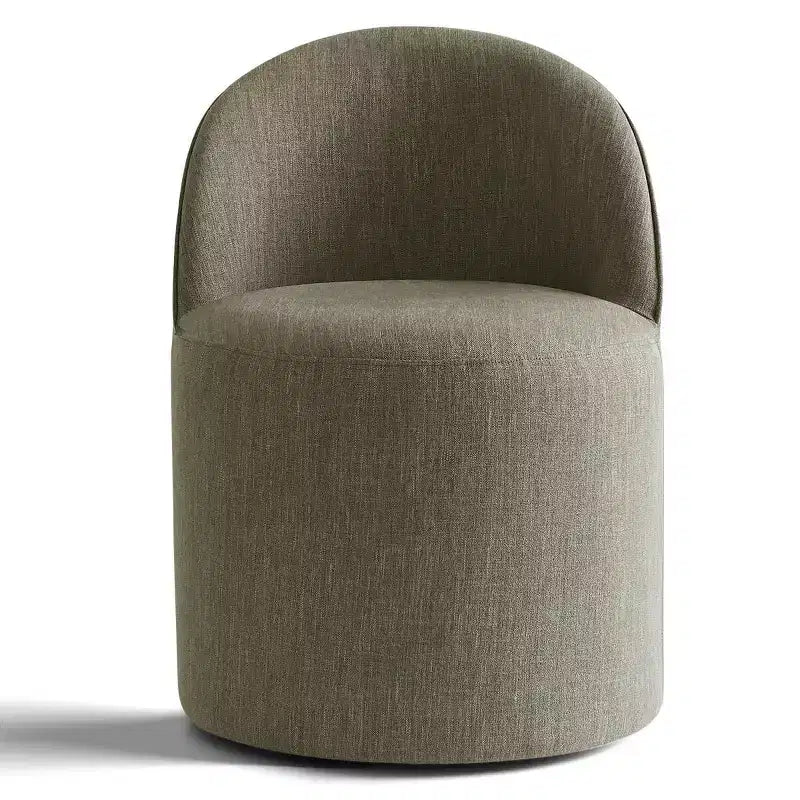 Poltrona girevole moderna in ciniglia | Senza braccioli | Ruote a 360° | Completamente assemblata