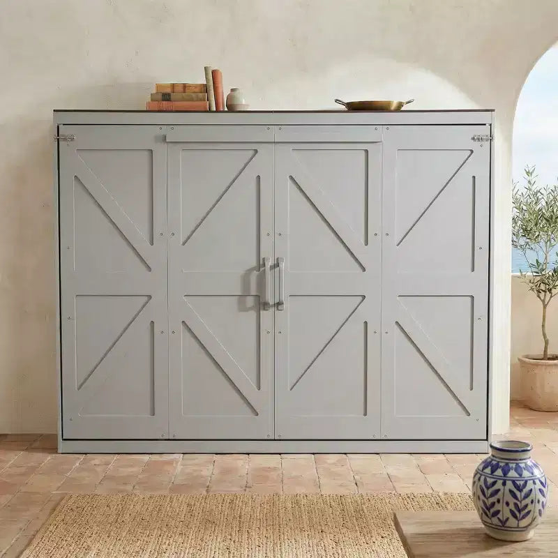 Letto a muro a scomparsa Queen Size | Prese di ricarica e USB | Meccanismo a doppio pistone | Portata 272 kg