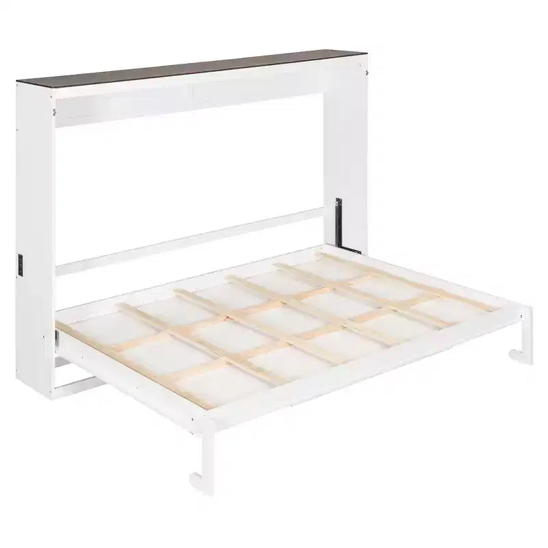 Letto a muro a scomparsa Queen Size | Prese di ricarica e USB | Meccanismo a doppio pistone | Portata 272 kg