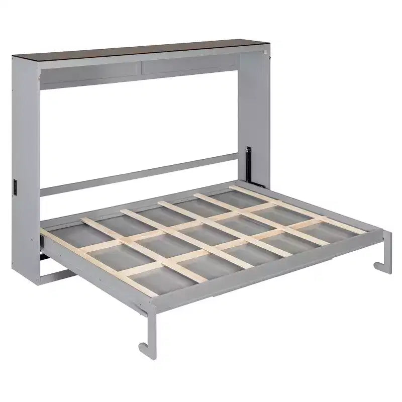 Letto a muro a scomparsa Queen Size | Prese di ricarica e USB | Meccanismo a doppio pistone | Portata 272 kg