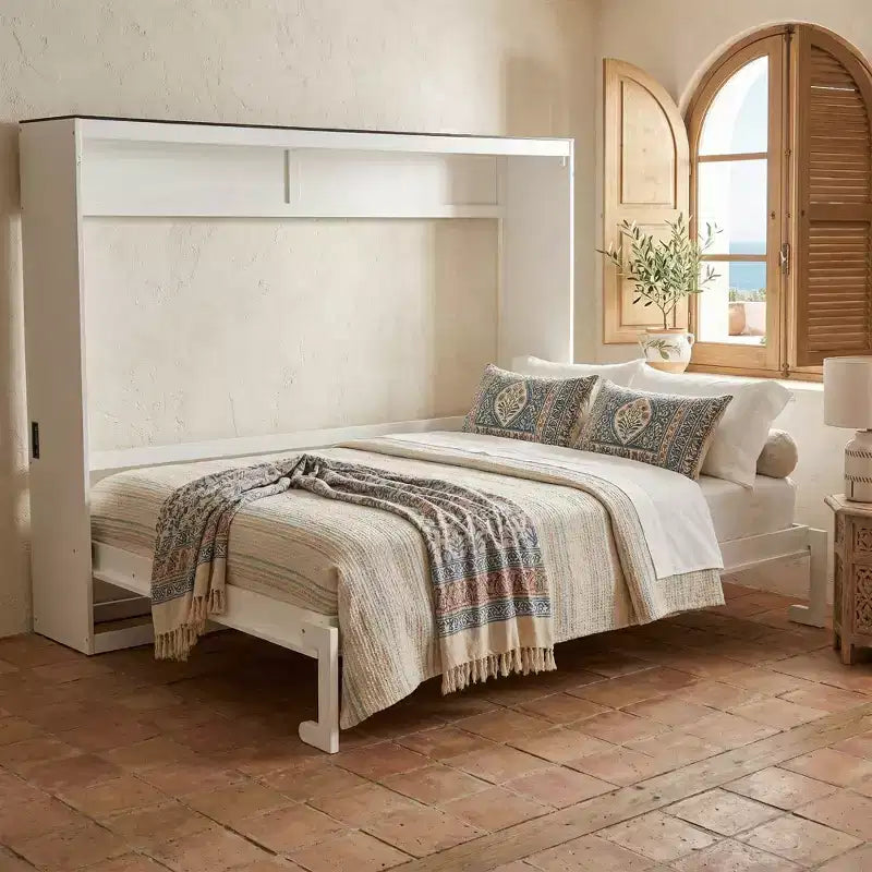 Letto a muro a scomparsa Queen Size | Prese di ricarica e USB | Meccanismo a doppio pistone | Portata 272 kg