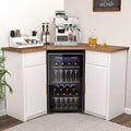 GDLF Corner Bar Cabinet with Fridge Space, Corner Coffee Bar Station for Home