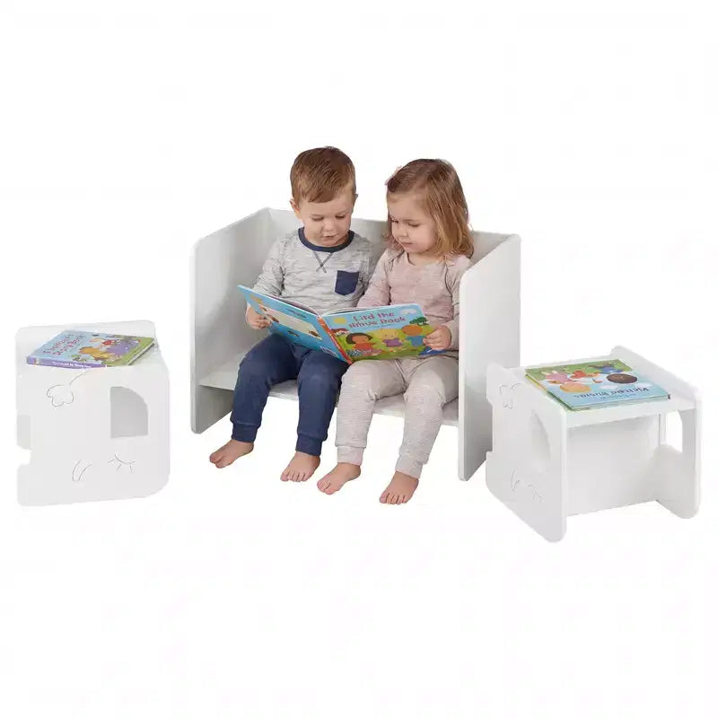 Set tavolo e sedie per bambini 3 pezzi | Superficie lavagna | Salvaspazio | Età 3+ | MDF