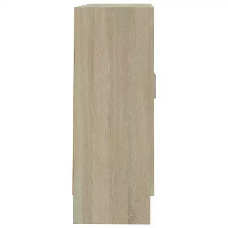 Vetrina Rovere Sonoma | Legno Ingegnerizzato e Vetro | 2 Ripiani | Montaggio a Parete