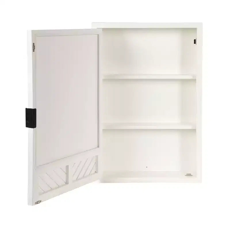 Pensile bagno con specchio | Motivo chevron | 3 ripiani | 50x76 cm