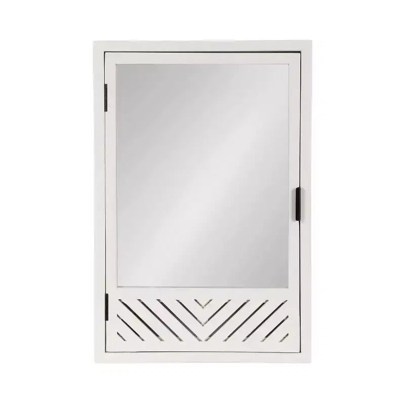 Pensile bagno con specchio | Motivo chevron | 3 ripiani | 50x76 cm