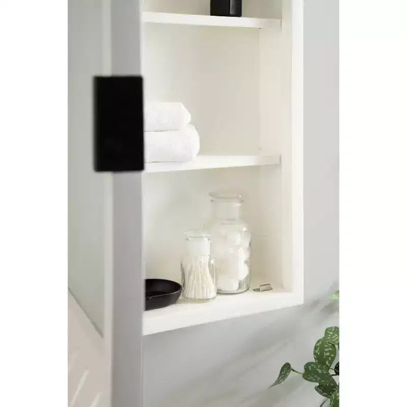 Pensile bagno con specchio | Motivo chevron | 3 ripiani | 50x76 cm