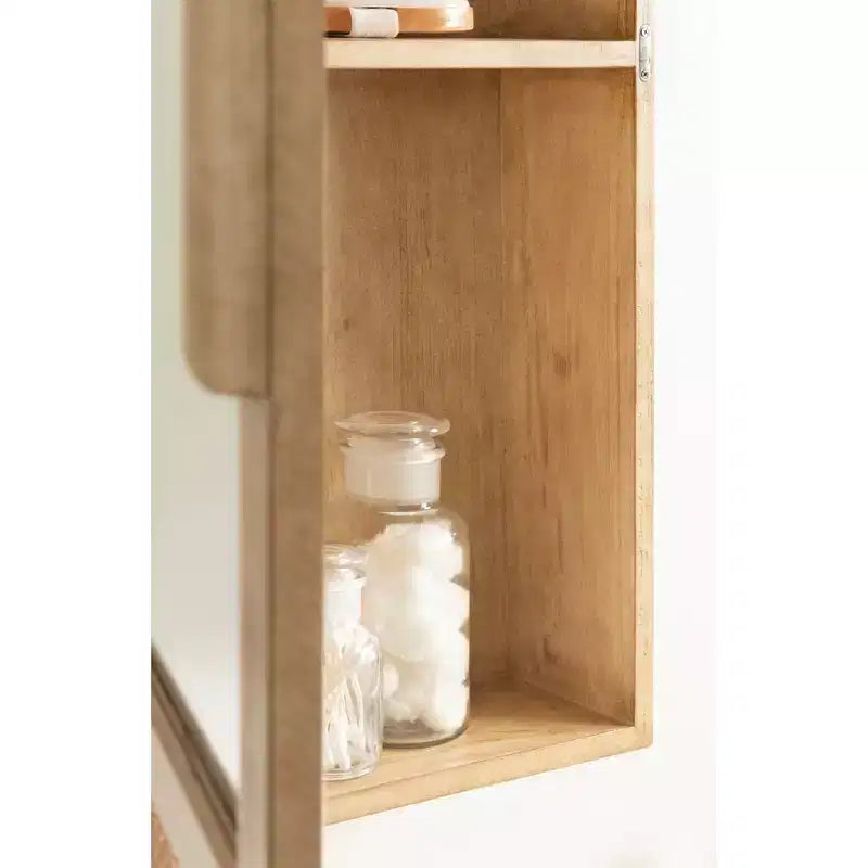 Specchiera pensile in rattan | 3 ripiani | Chiusura magnetica | 20x30 pollici
