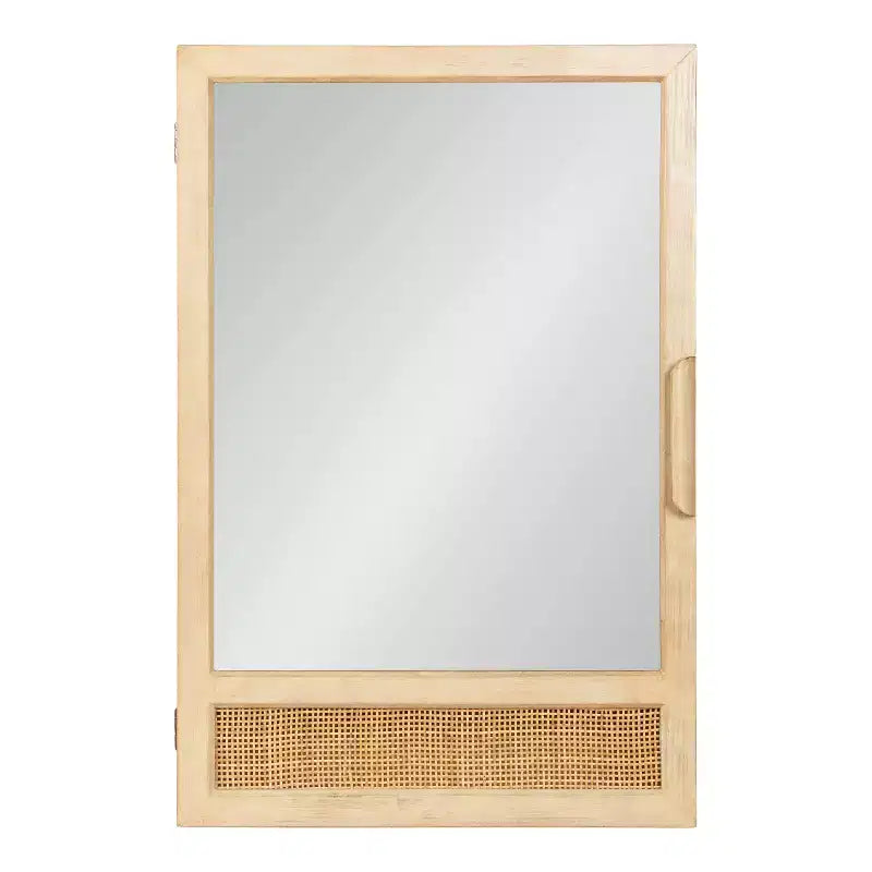 Specchiera pensile in rattan | 3 ripiani | Chiusura magnetica | 20x30 pollici