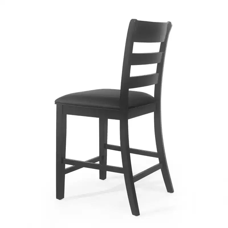 Set di 2 sgabelli da bar da cucina imbottiti in stile rustico | Similpelle | Legno di caucciù