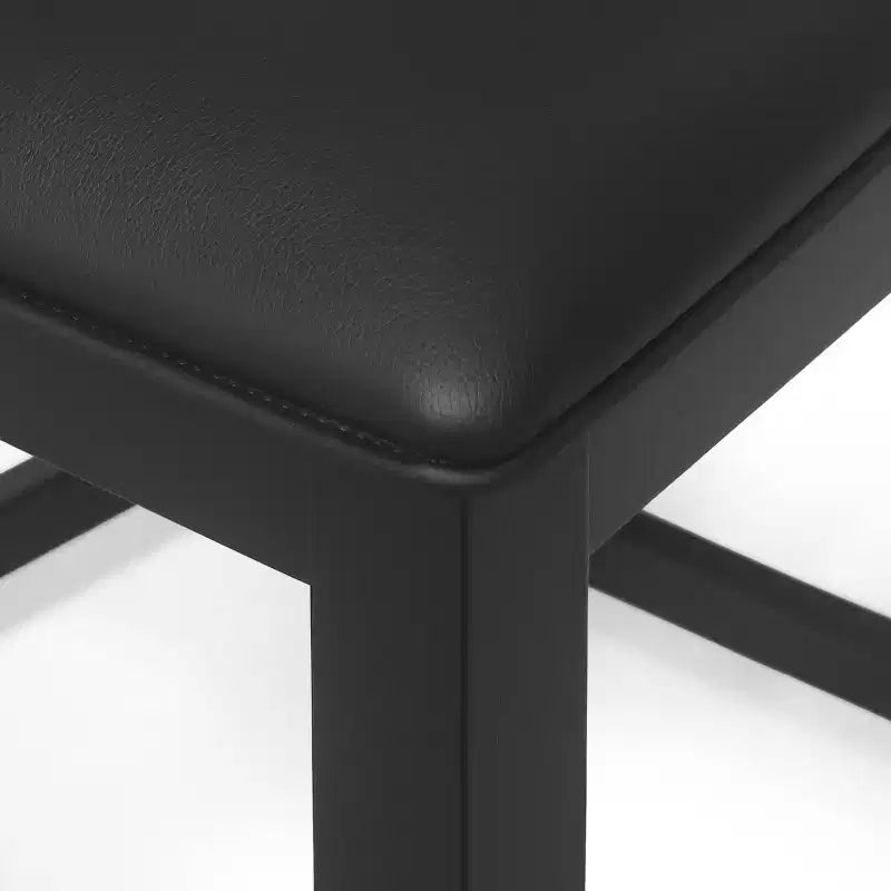 Set di 2 sgabelli da bar da cucina imbottiti in stile rustico | Similpelle | Legno di caucciù