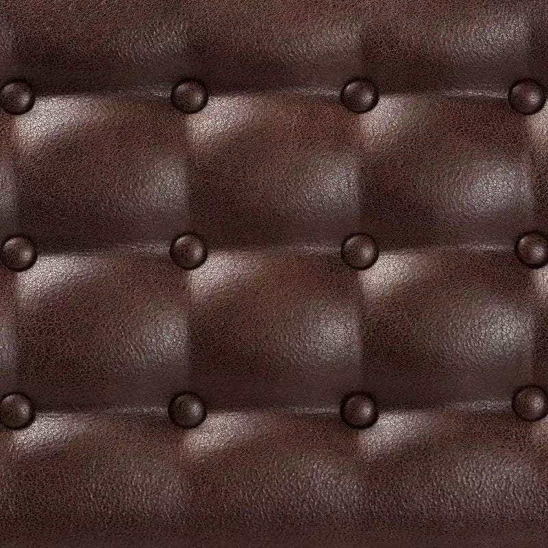 Panca Pouf Rettangolare Rivestita in Similpelle | Capitonnè | Gambe in Legno di Gomma | 106 cm