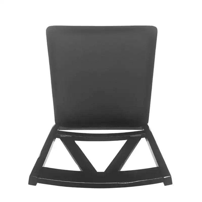 Set di 2 sedie da pranzo imbottite in stile rustico | Ecopelle | Gambe in legno di gomma | Nero