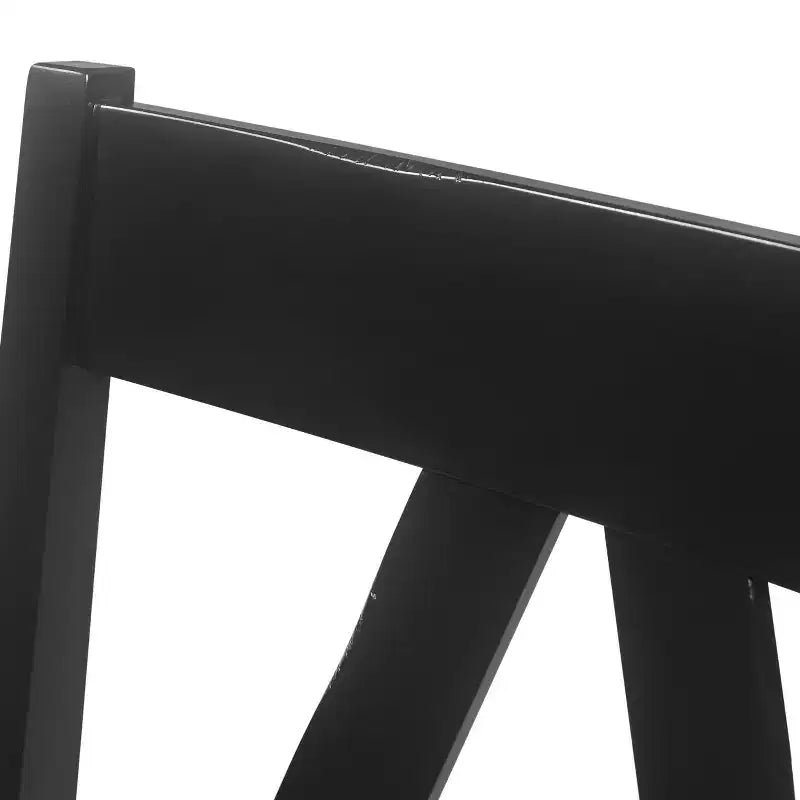 Set di 2 sedie da pranzo imbottite in stile rustico | Ecopelle | Gambe in legno di gomma | Nero