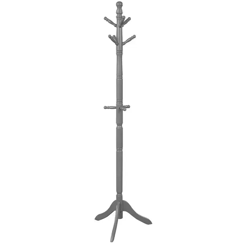 Appendiabiti da terra in legno | 9 Ganci | Altezza regolabile in 4 sezioni | Legno di gomma | Portata 28,5 kg