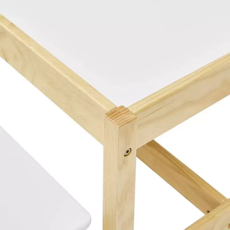 Tavolo e panca attività 3-in-1 in legno massello per bambini | Superficie lavagna bianca | Età 3+